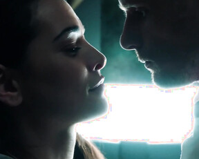 Man entices Natalie Martinez and finally hooks up with her in elevator in Into the Dark real sex in mainstream european cinema